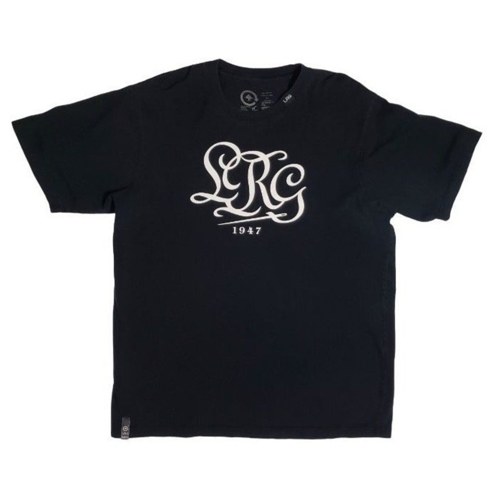LRG Lifted Research Group Black Graphic Logo T-Shirt Streetwear Hip Hop Black XL